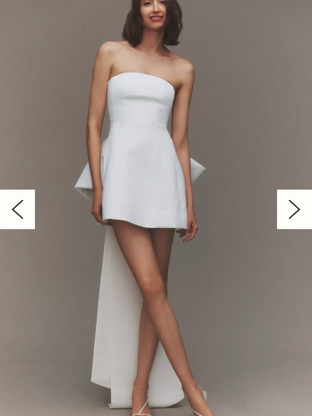 Sachin + Babi White Strapless Mini Dress with Bow